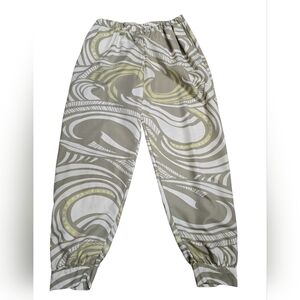 Manuhealii Olive Green And White Jogger Style Pants